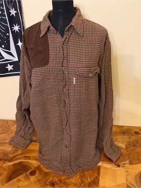 Vintage McAlister Sz M Countrysport Shirt Button Down Suede Elbow Patch Men’s